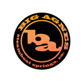 Big Agnes logo with orange text on a black background