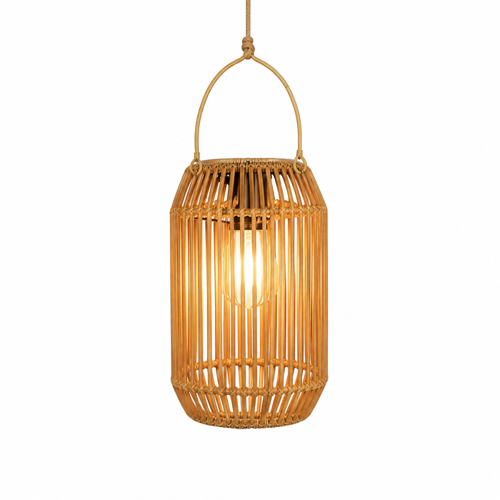 3-Piece Solar Rattan Hanging Lantern Set with Warm White LED Lights