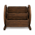 3-Tier Wooden Wagon Wheel Garden Planter with Rustic Display Shelves