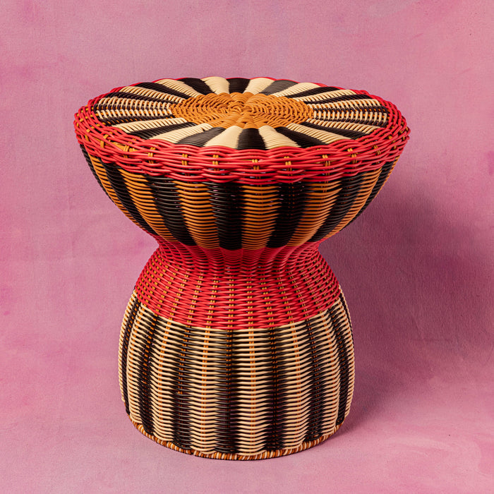 Accent Table / Stool - Black & Cream