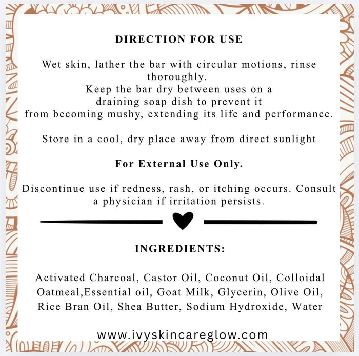Activated Charcoal w/ Tea Tree Oil Soap - Beauty by Ivy Organic Skin Care