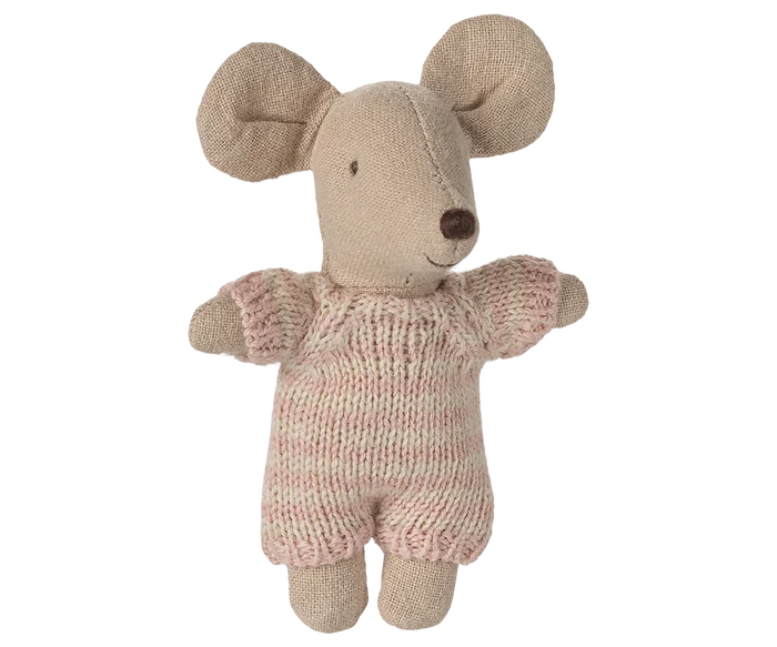 Baby Mouse in Carry Cot - Rose