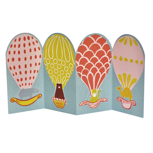 'Balloon Animals' Fold-Out Greetings Card