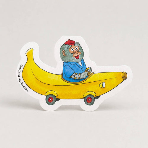 'Bananas Gorilla Car' Cut-Out Greetings Card