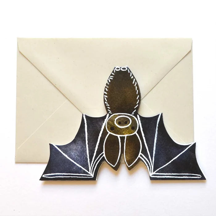 mortlake papers - bat shaped card - winter's moon
