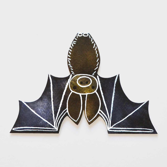 mortlake papers - bat shaped card - winter's moon