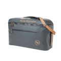 The Big Agnes Big Joe Gear Duffel is a gray heavy-duty bag with tan accents, a top handle, adjustable shoulder strap, front zipper pocket, and "big agnes" printed in tan on top.