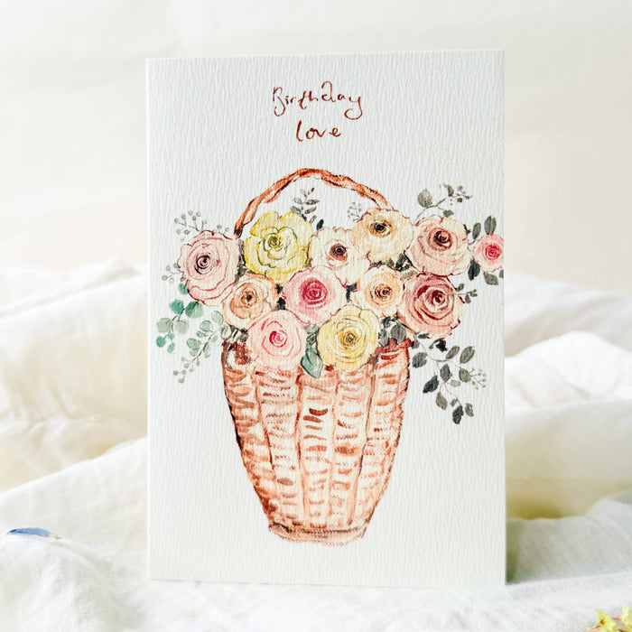 'Birthday Love Basket' Greetings Card