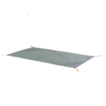 The Big Agnes Blacktail 2 & Hotel Footprint is a rectangular gray ground cloth with orange and gray corner attachment loops, shown laid flat on a white background.