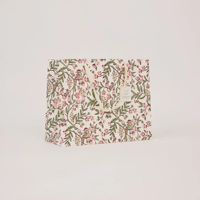 Block Printed Luxury Gift Bags - Large (Blush) - Winter's Moon