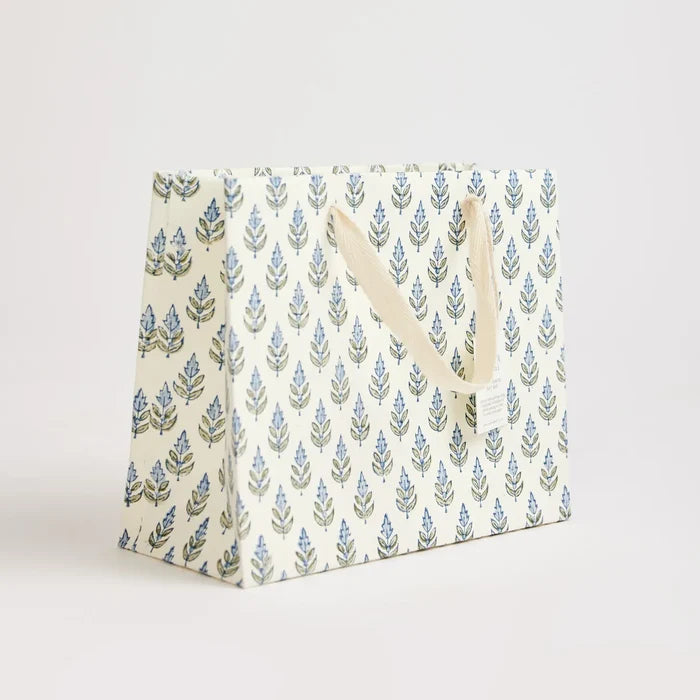Block Printed Luxury Gift Bags - Medium (Bluestone) - Winter's Moon