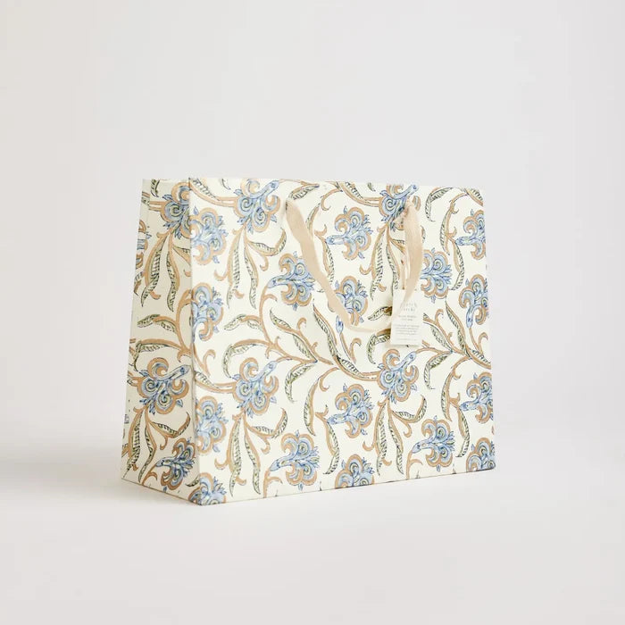 Block Printed Luxury Gift Bags - Medium (Bluestone) - Winter's Moon