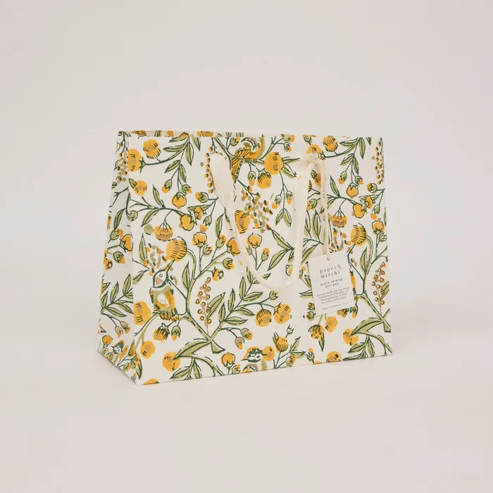 Block Printed Luxury Gift Bags - Medium (Sunshine) - Winter's Moon