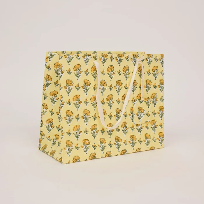 Block Printed Luxury Gift Bags - Medium (Sunshine) - Winter's Moon