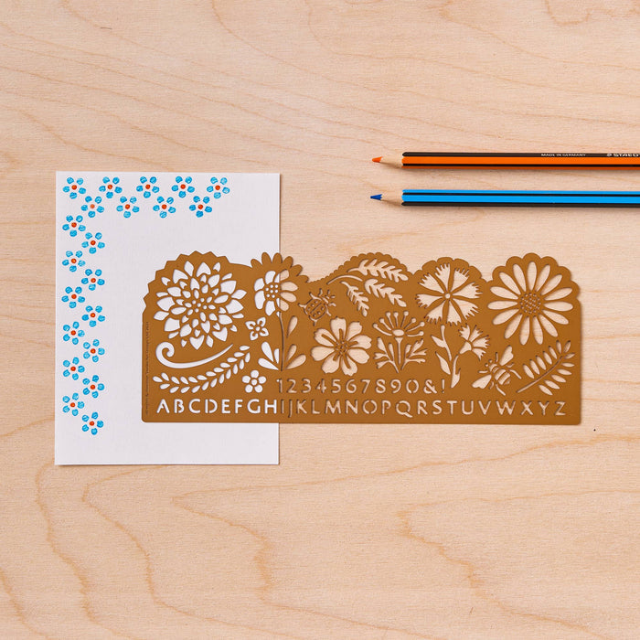 Botanical Brass Drawing Stencil