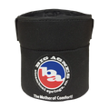 The Big Agnes Camp Chair Drink Holder is a black neoprene insulated cup holder with blue, red, and white accents and "Big Agnes Steamboat Springs, CO. The Mother of Comfort!"—perfect for your Big Agnes chair.