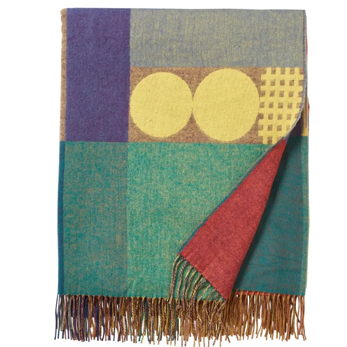 donna wilson - carnival lambswool throw blanket on white background - winter's moon