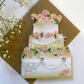 esther kent - floral celebration cake shaped mantelpiece card - winter's moon