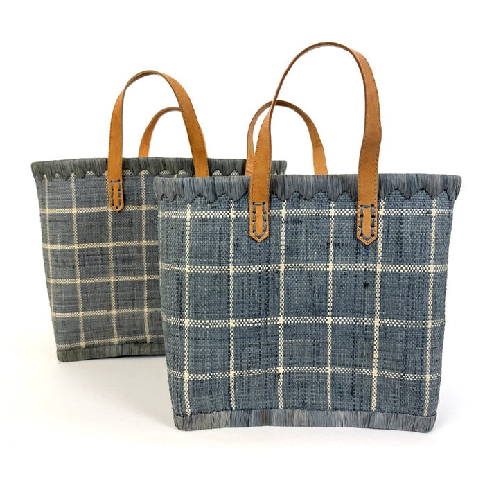 Fairtrade Raffia Check Basket Bag