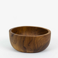 Wooden bowl on a white background