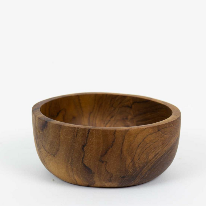 Wooden bowl on a white background