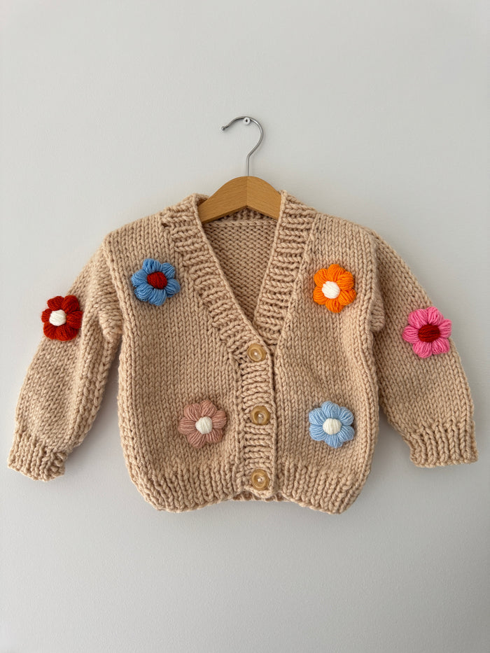 Flower Cardigan | Beige