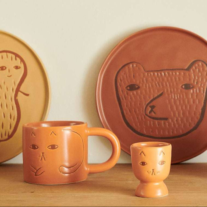 donna wilson - ginge cat egg cup - winter's moon