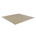 A large, square, beige Big Agnes Gold Camp 5 Footprint is laid flat on a white background. It has reinforced corners and a small logo near the center, providing durable ground protection for lightweight backcountry shelter setups.