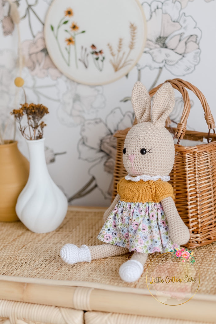 Handmade Bunny Doll in Dress