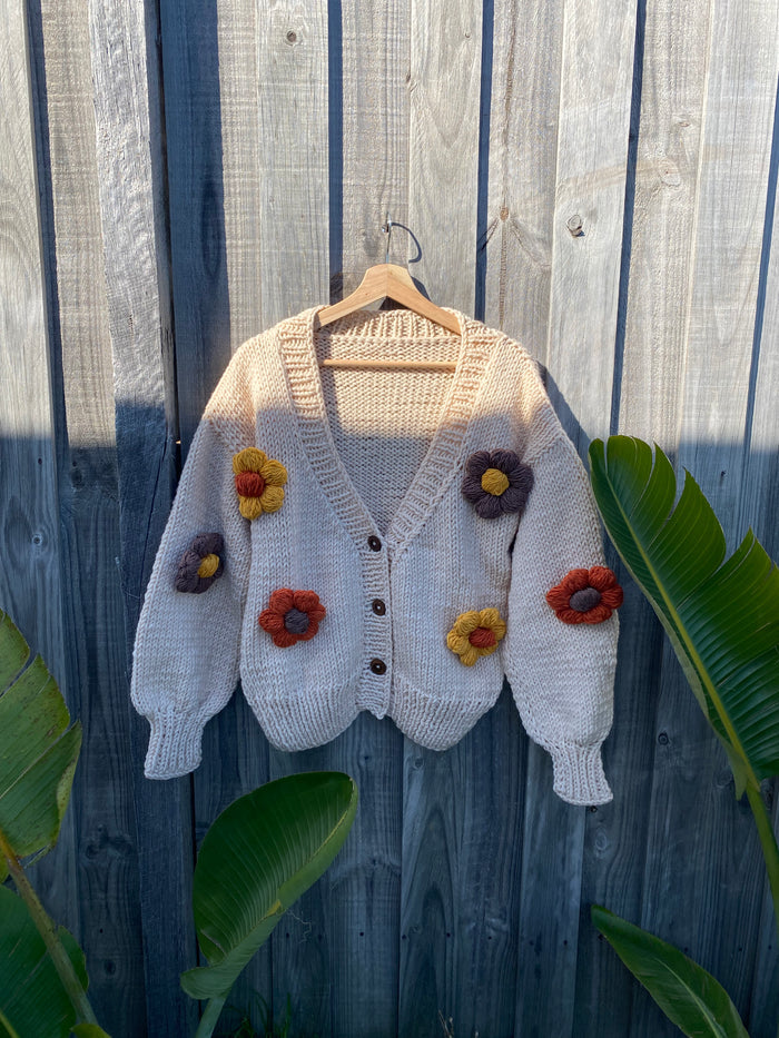 Handmade Flower Cardigan | Adult Size