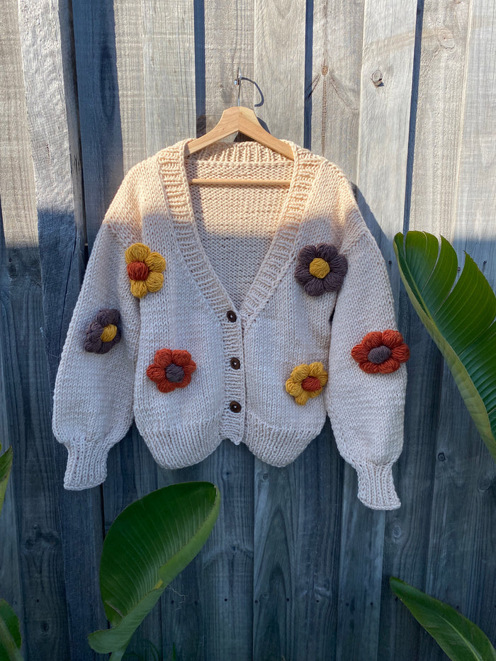 Handmade Flower Cardigan | Adult Size