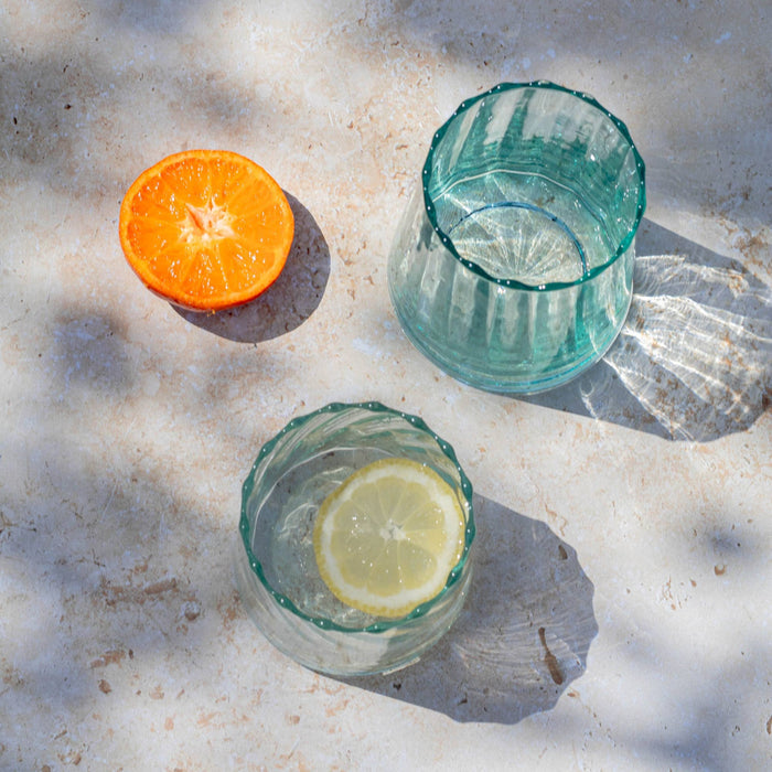 Handmade Moroccan Beldi Ridged Glass