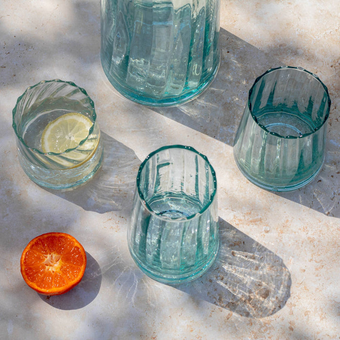 Handmade Moroccan Beldi Ridged Glass