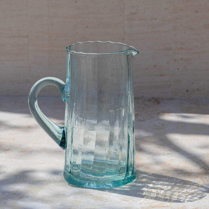 maison berber - recycled glass jug on white background - winter's moon