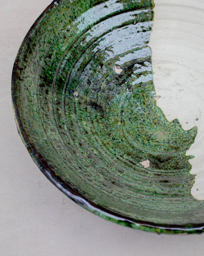 Handmade Moroccan Half Glazed Bowl