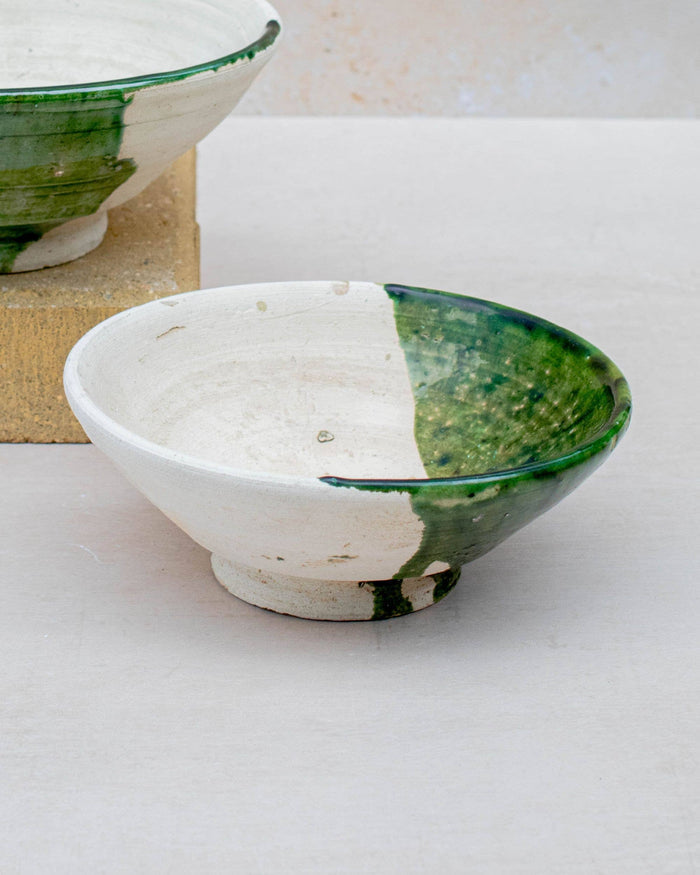 Handmade Moroccan Half Glazed Bowl
