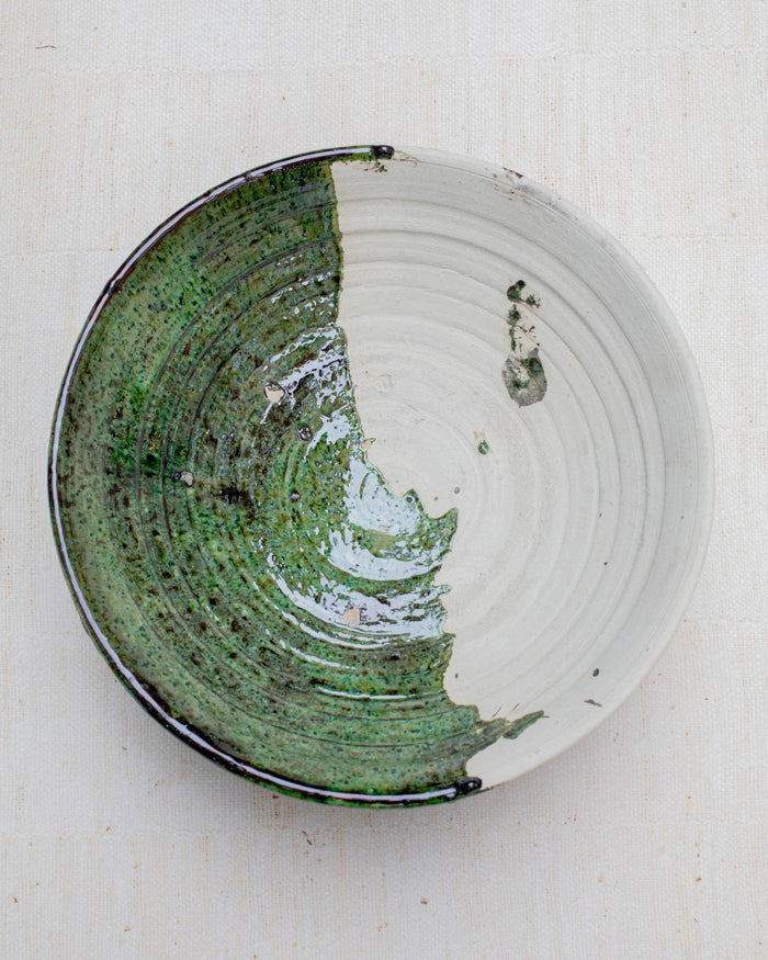 Handmade Moroccan Half Glazed Bowl