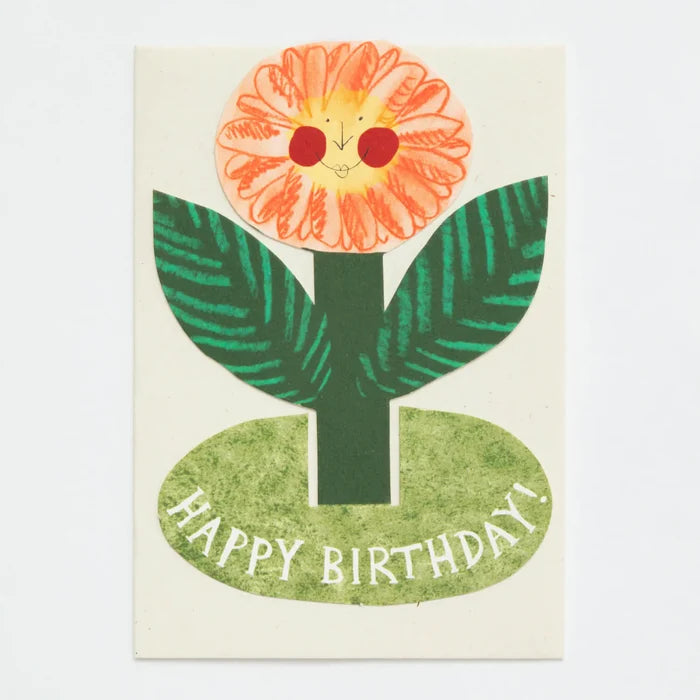 'Happy Birthday' Flower Stand-Up Greetings Card - Winter's Moon