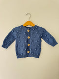 Knit Pompom Cardigan | Jean Blue