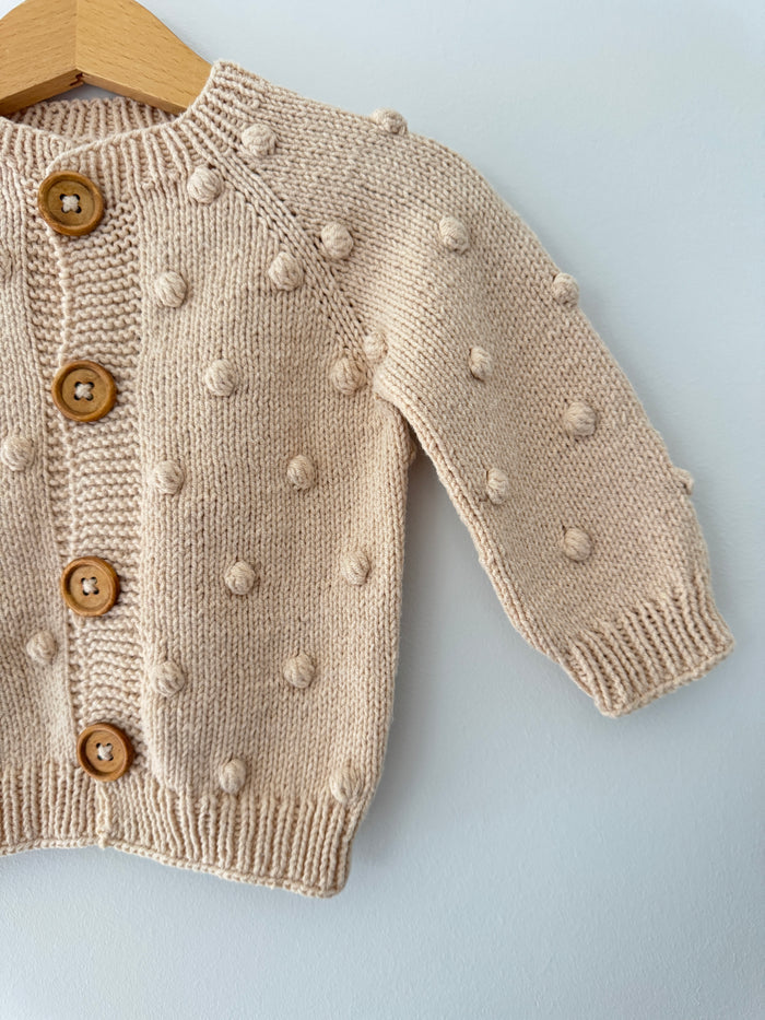 Knit PomPom Cardigan | Natural