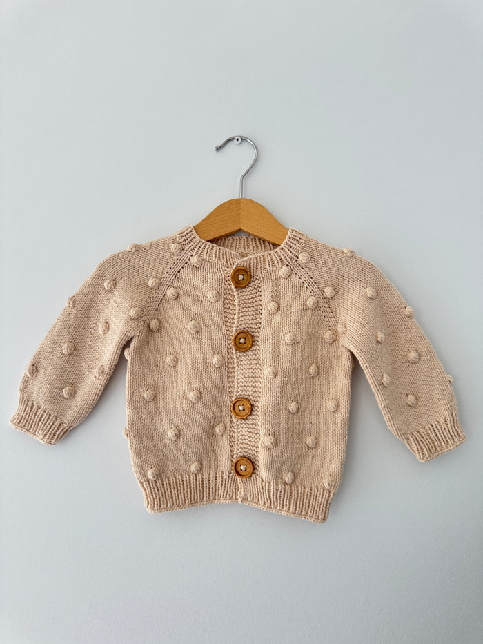 Knit PomPom Cardigan | Natural