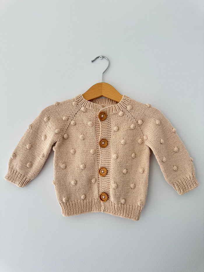 Knit PomPom Cardigan | Natural