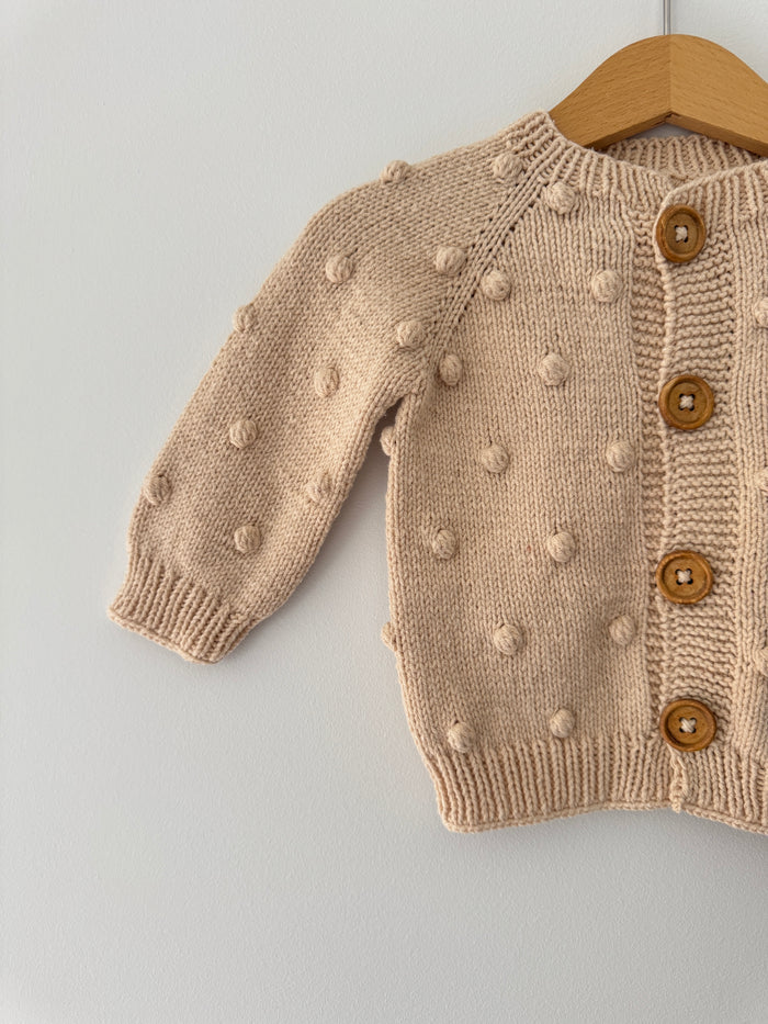 Knit PomPom Cardigan | Natural
