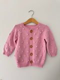 Knit PomPom Cardigan |  Pink