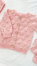 Knit PomPom Cardigan | Soft Peachy