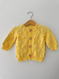 Knit PomPom Cardigan | Yellow