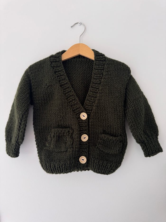 Knitted Boy Cardigan | Dark Green