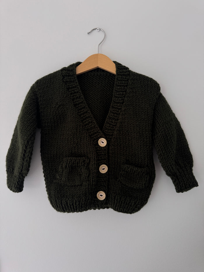 Knitted Boy Cardigan | Dark Green