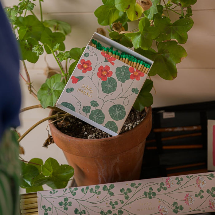 Letterpress Printed Luxury Matches - 'Nasturtium' - Winter's Moon