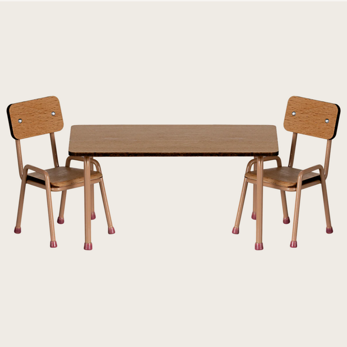 Maileg Mouse Table and Chair Set - Dark Powder